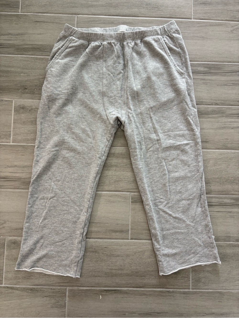 THE GREAT Sleep Light Gray Cozy Lounge Pants Crop
